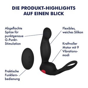 Prostata-Stimulator mit Penisring, 16,5 cm
