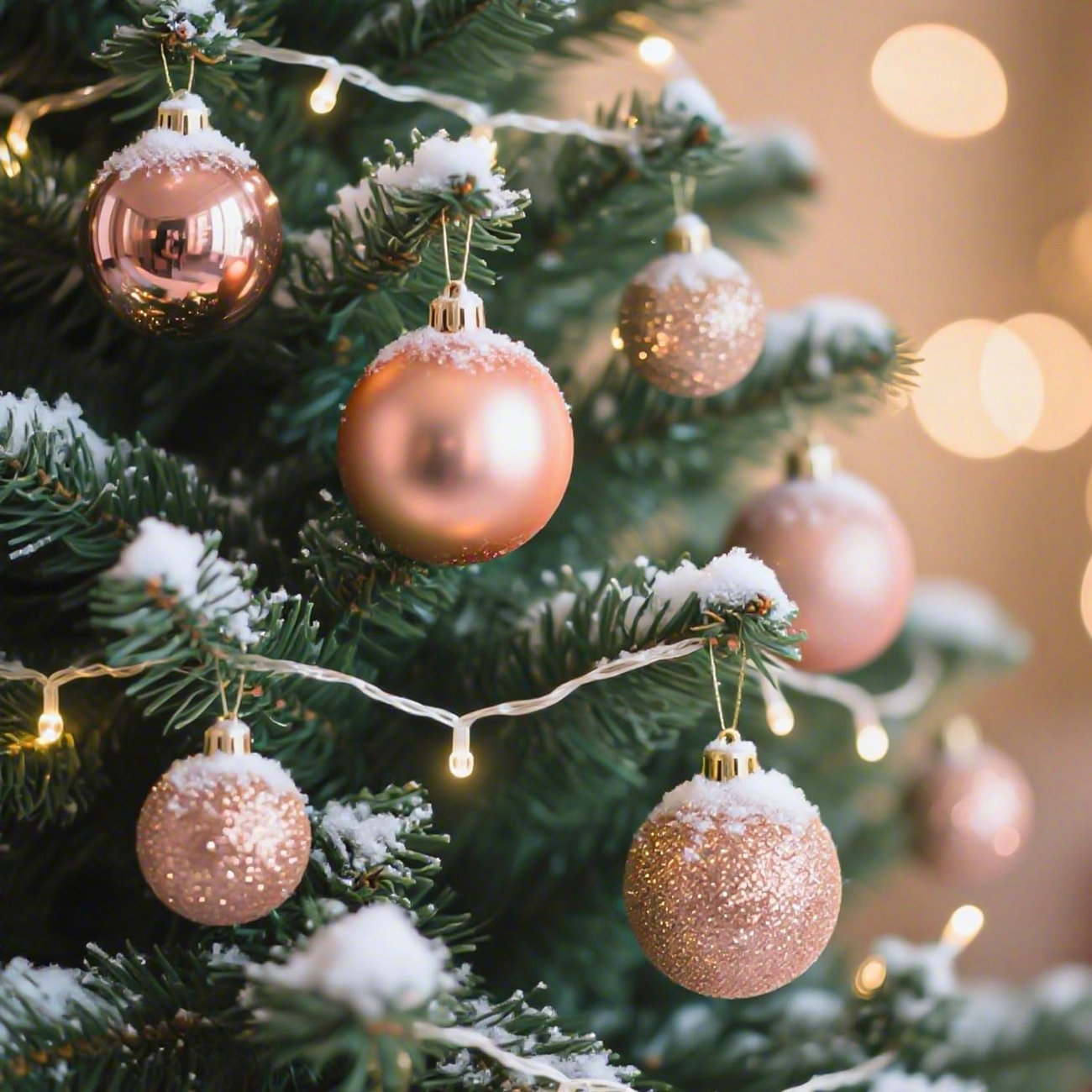 Roségold Weihnachtskugeln 101 Stück