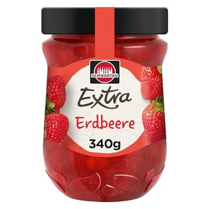 Schwartau Extra Erdbeere, Konfitüre, 340g Glas (vegan)