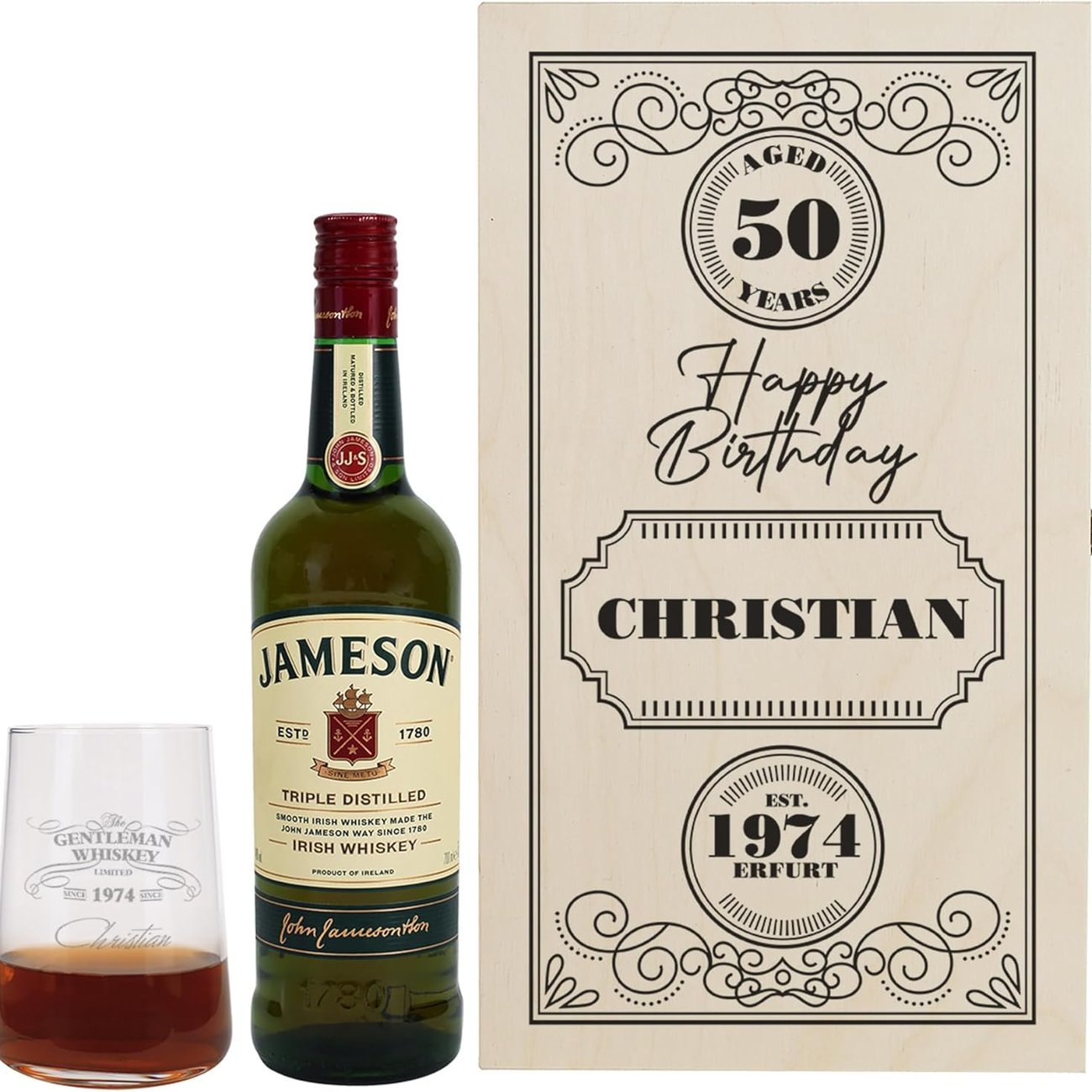 Herz & Heim Irish Whiskey mit personalisertem Glas