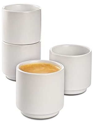 Cosumy Espressotassen Weiß Keramik 4er Set