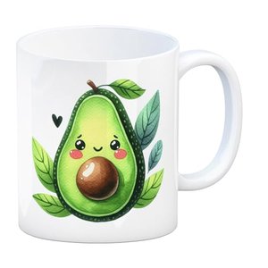 lächelnde Avocado-Kaffeebecher
