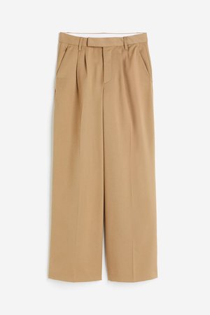 Elegante Bundfaltenhose - Beige