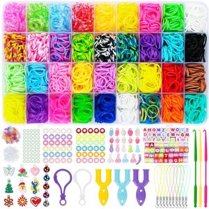 LUZOON 2800+ Loom Bänder Set, 36 Farben Armbänder Selber Machen Gummibänder Kinder