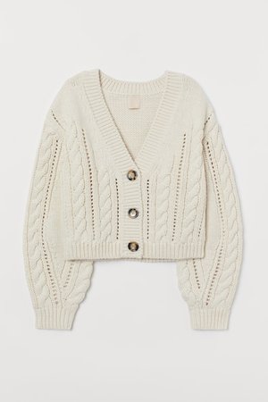 Cardigan mit Zopfmuster