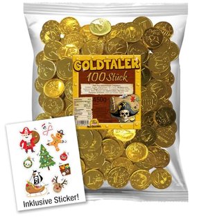 Tise Süsswaren Goldtaler Schokoladengeschmack, 200 Stück