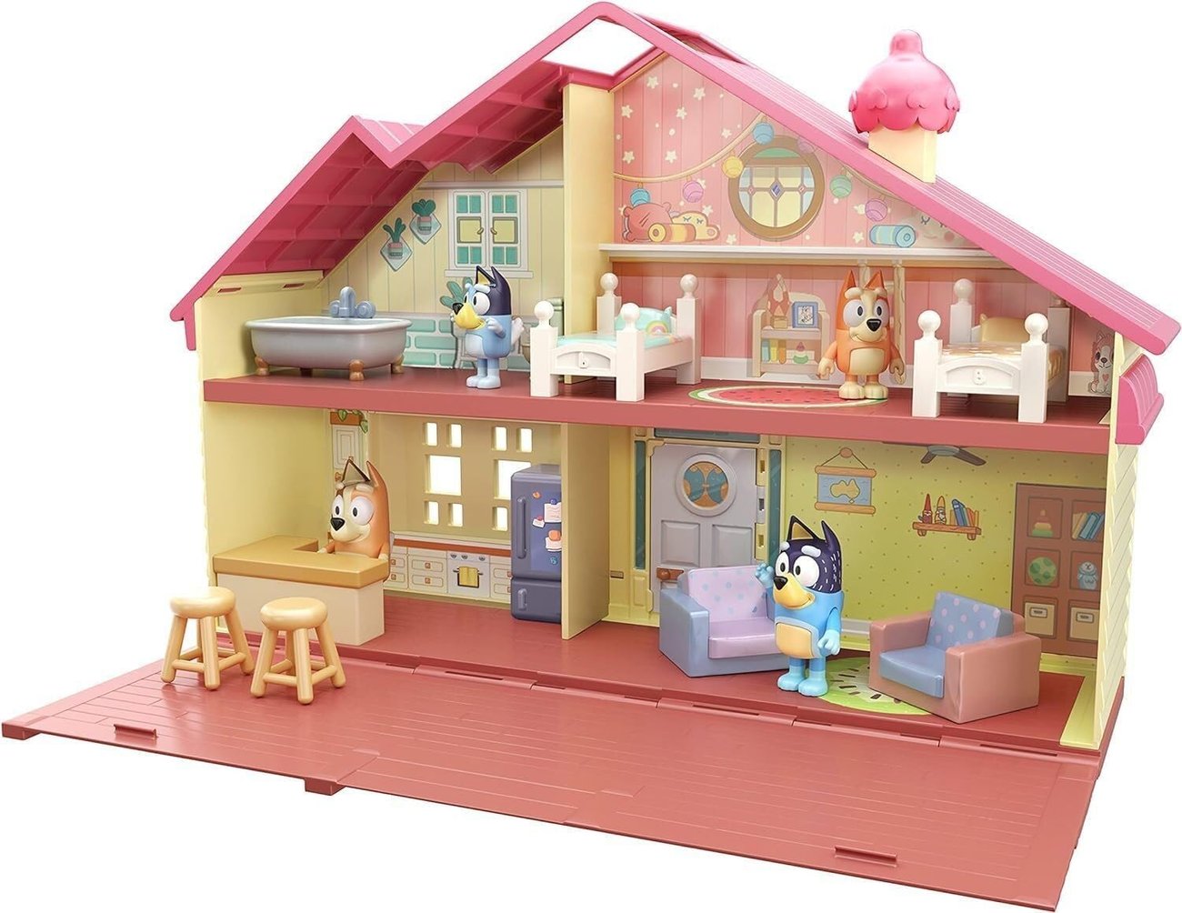 Bluey Familienhaus-Spielset inklusive 6 cm Bluey-Figur