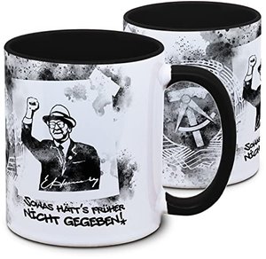 Tassenkasper - DDR Tasse: Früher hätt's sowas nicht gegeben - mit Erich Honecker Silhouette, DDR Ges