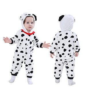 Doladola Babyspielanzug Tier Dalmatiner Onesies Spielanzug Schlafanzug Flanell Frühling Strampler Py