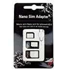 Nano SIM und Micro SIM Karten Adapter Set für Smartphone, Handy und Tablet: 4 in 1 Komplett Set, Min