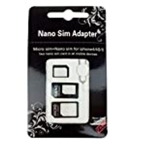 Nano SIM und Micro SIM Karten Adapter Set für Smartphone, Handy und Tablet: 4 in 1 Komplett Set, Min