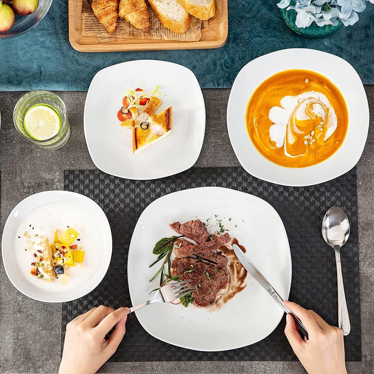 MALACASA Geschirrset für 12 Personen