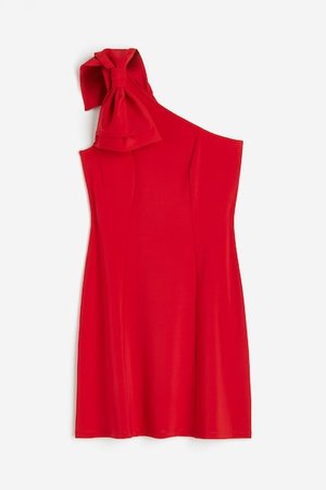 One-Shoulder-Kleid mit Schleife