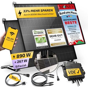 Solakon 890-Watt-Balkonkraftwerk mit Halterung