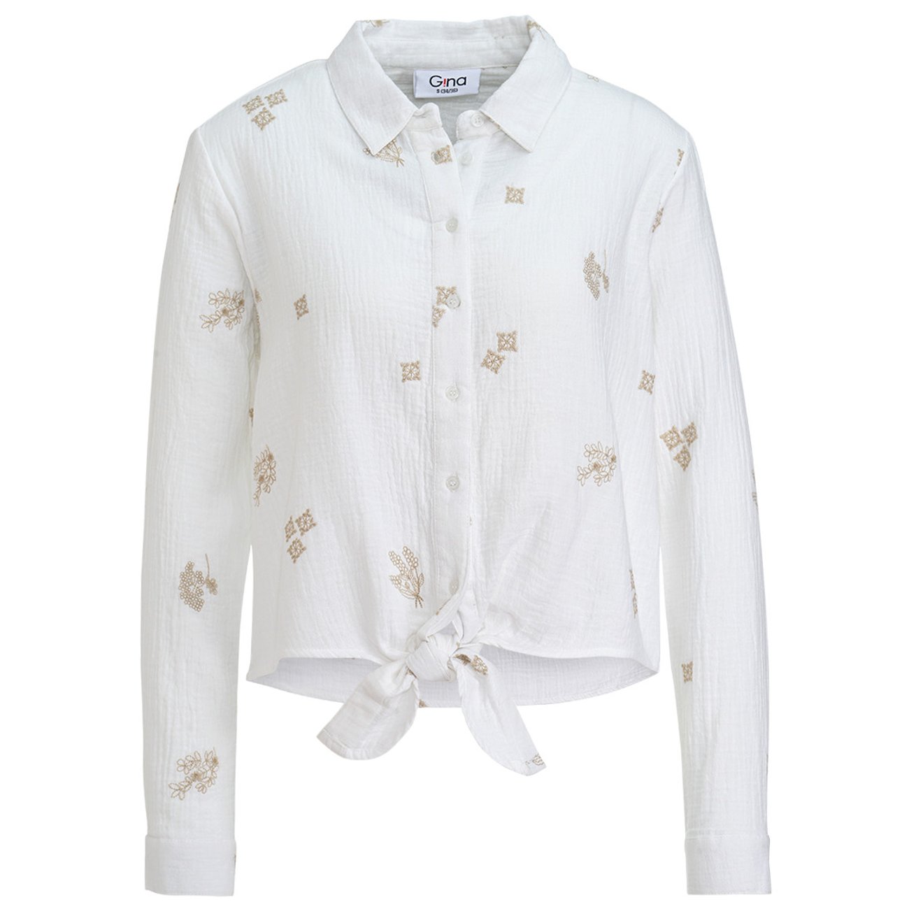 Musselin-Bluse mit Stickereien