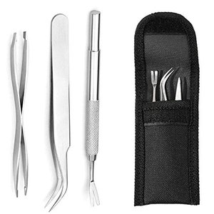 EasyULT Edelstahl Zeckenentferner Set[3 Stück], Zeckenzange Zeckenpinzette Zeckenhaken, Zeckenentfer