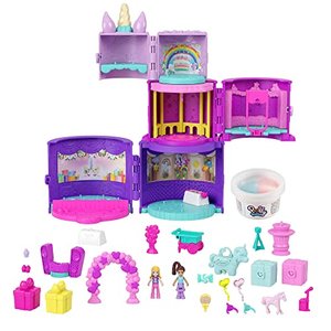 Polly Pocket HHJ11 - Einhorn-Torte Spielset Schatulle