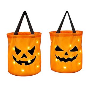 2 Stück LED Leuchte Halloween Eimer