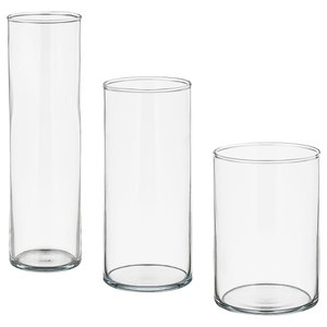 CYLINDER Vase 3er-Set - Klarglas