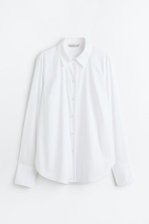 Bluse aus Baumwollmischung - Weiß