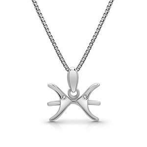 Sternzeichen-Kette Fische 925 Sterling Silber