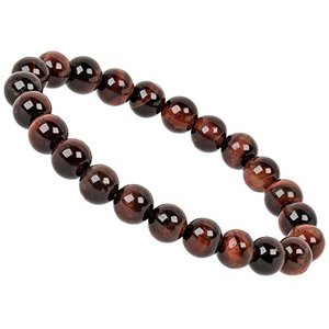 Power Beads Damen-Buddha-Armband aus Edelstein: Tigerauge