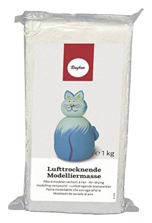 Rayher 3450200 Lufttrocknende Modelliermasse weiß, 1 kg