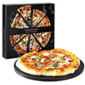 Navaris Pizzastein XL für Backofen Grill aus Cordierit, rund 30,5cm, glasiert