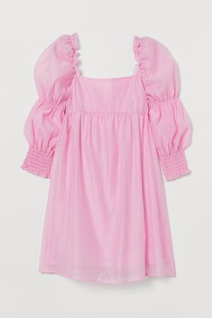 Kleid mit Puffärmeln - Rosa - Damen