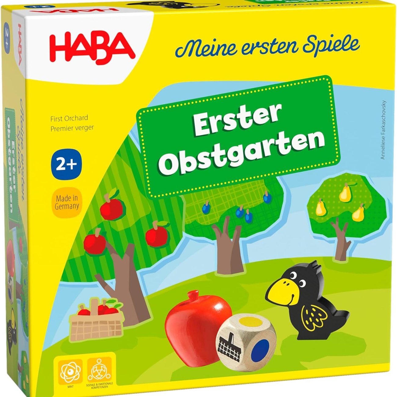 HABA&#x20;Erster&#x20;Obstgarten&#x20;&#x2013;&#x20;Meine&#x20;ersten&#x20;Spiele&#x3A;&#x20;Brett-&#x20;&amp;&#x20;Familienspiel&#x20;rund&#x20;um&#x20;Farben&#x20;und&#x20;Formen,&#x20;Holz
