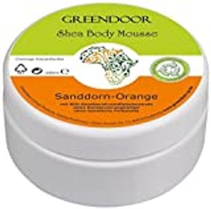 Greendoor Bodymousse: Sanddorn-Orange, 200ml, rein natürliche Inhaltsstoffe, vegan mit BIO Shea-Butt