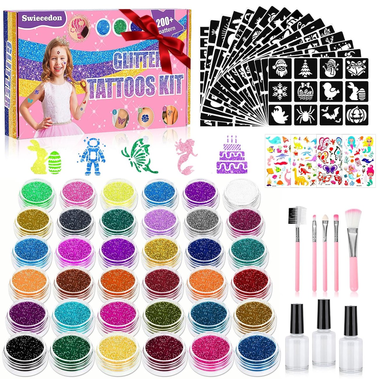 Glitzer Tattoo Set