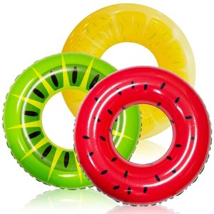 JOYIN 3 Stück Aufblasbare Schwimmringe mit Sommerfruchtmalerei