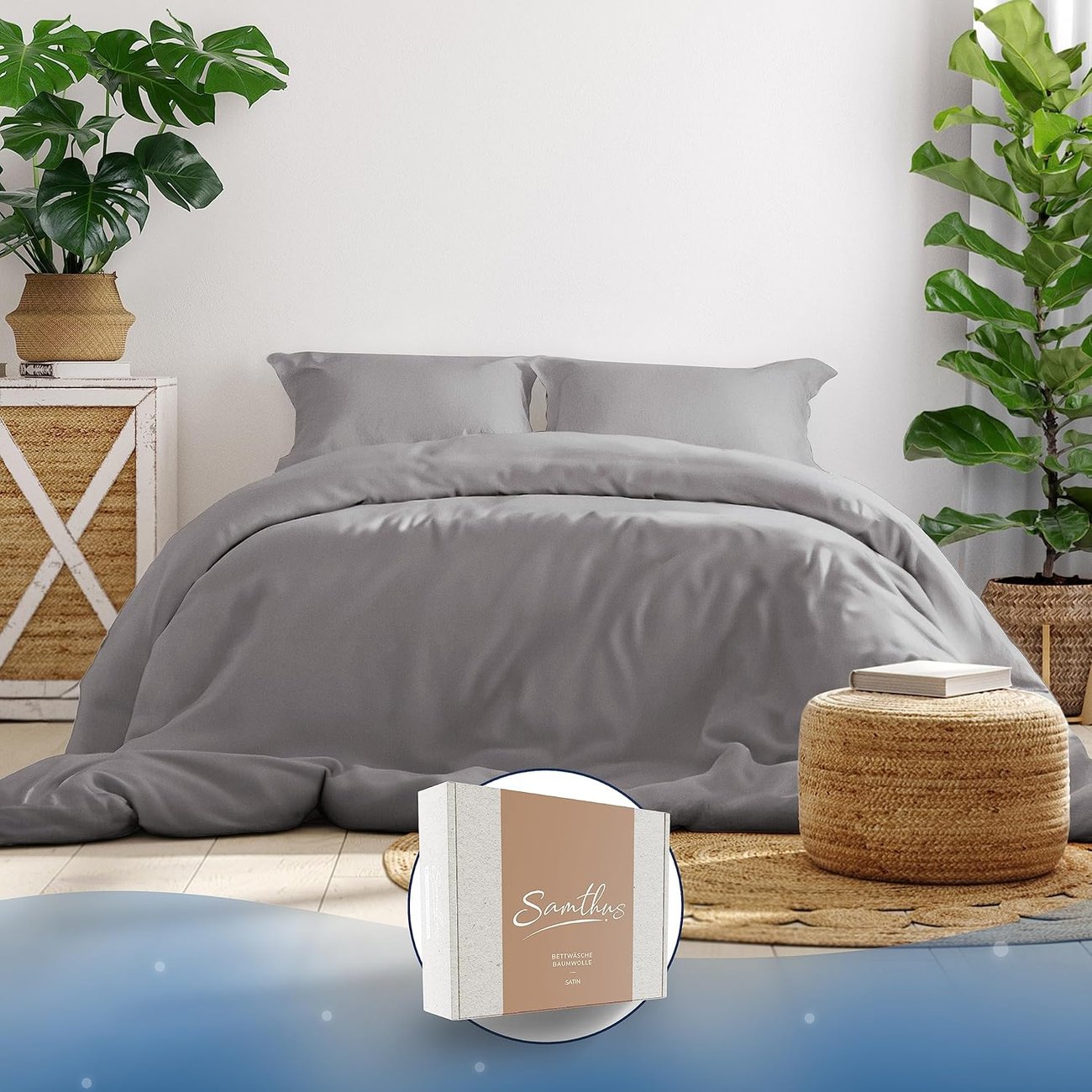 Samthus Baumwolle Satin Bettwäsche (155x220 cm)
