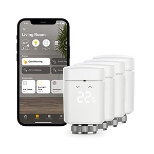 Eve Thermo, 4er Set - Smartes Heizkörperthermostat mit LED-Display, automatischer Temperatursteuerun