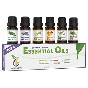 Ätherische Öle Set BIO - 100% naturrein, Aromaöle für Aromatherapie, 6 x 10m