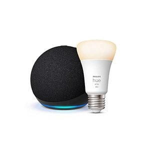 Echo Dot (5. Generation) | Anthrazit + Philips Hue White Smart Bulb (E27)