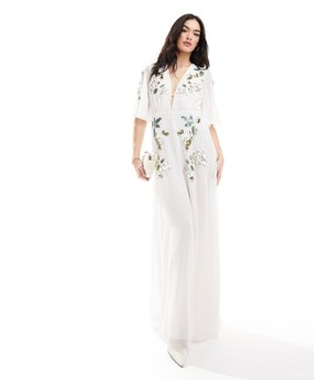 Hope & Ivy – Bridal – Maxi-Brautkleid in Elfenbeinweiß