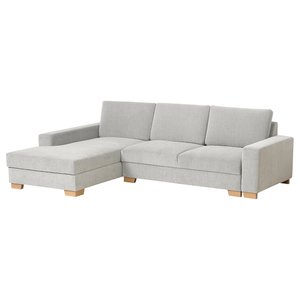 SÖRVALLEN 3er-Bettsofa mit Récamiere - links/Tallmyra schwarz/weiß
