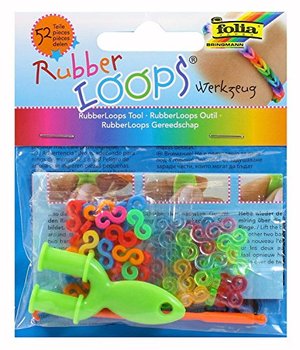 folia 33809 - Rubber Loops Werkzeug, inklusive S - Klipse, 50 farbig sortiert