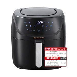 Russell Hobbs Heißluftfritteuse XXL 8L Rapid AirFryer [kompaktes Gehäuse,7 Kochfunktionen,10 Program