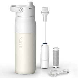 BRITA LARQ iQ Digitale Filter Trinkflasche (680 ml) inkl. Hydration Tracking (App), Aktivkohle Wasse