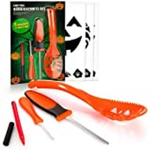 Kürbis Schnitzset 36-tlg. - Halloween Schnitzwerkzeuge Aus Edelstahl Mit LED-Lichtern