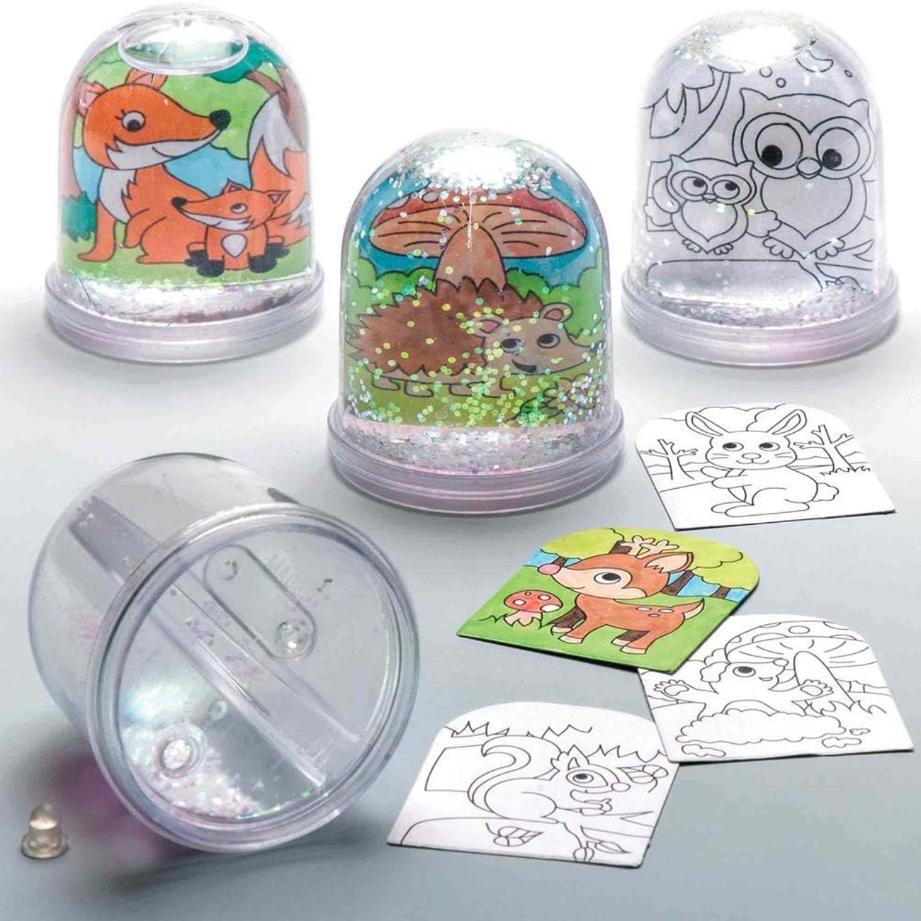 Schneekugel-Bastelset „Waldtiere“ zum Ausmalen