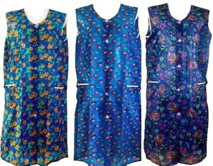 Generisch Kittelschürze bunt mit Knopfleiste, bequeme und abwaschbare Garten- und Haushalts Schürze 