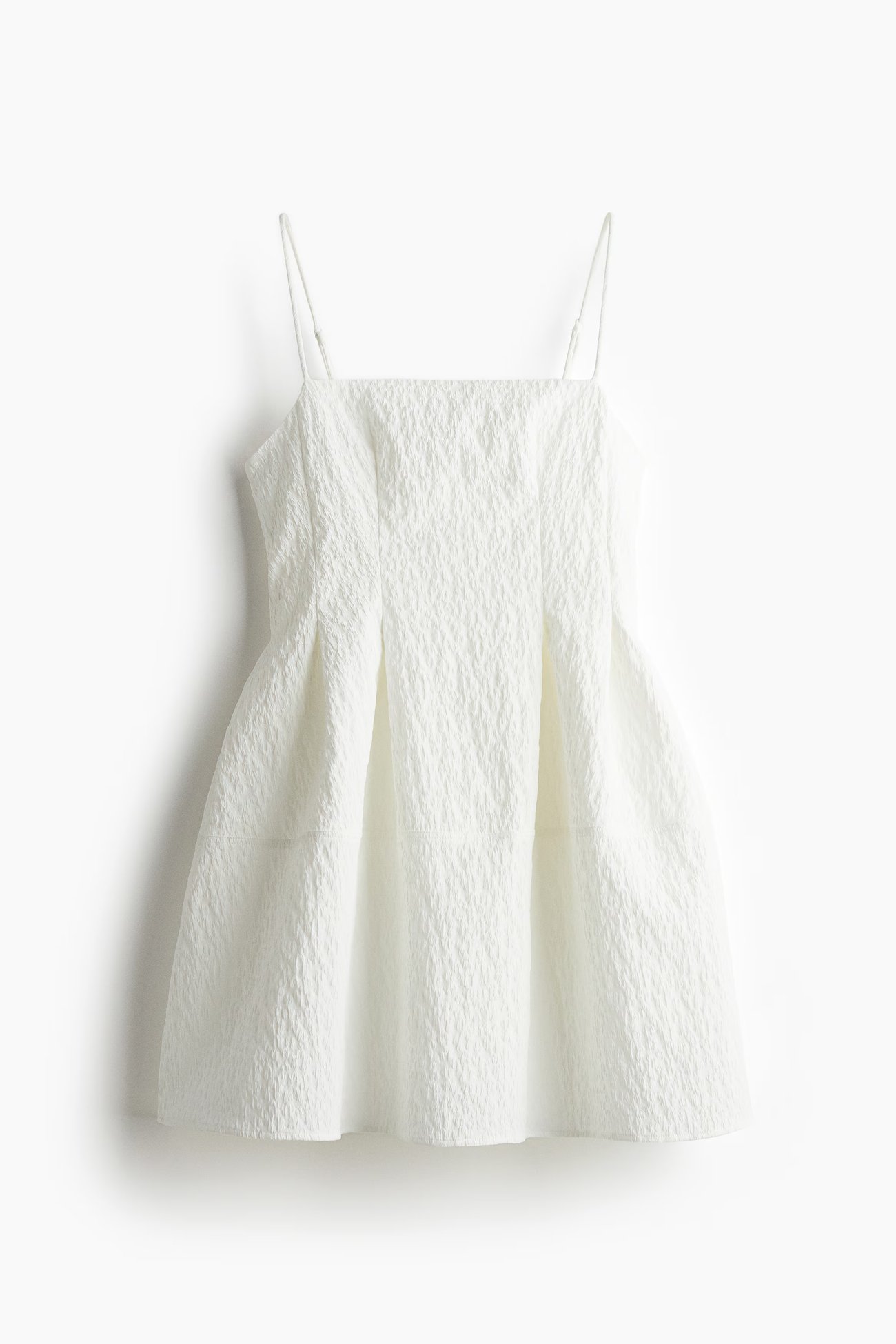 Trägerkleid aus Jacquardstoff - Weiß - Damen