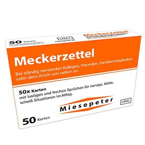 Miesepeter Meckerzettel - Bei ständig nervenden Kollegen, Freunden, Familienmitgliedern etc. - 50 Ka