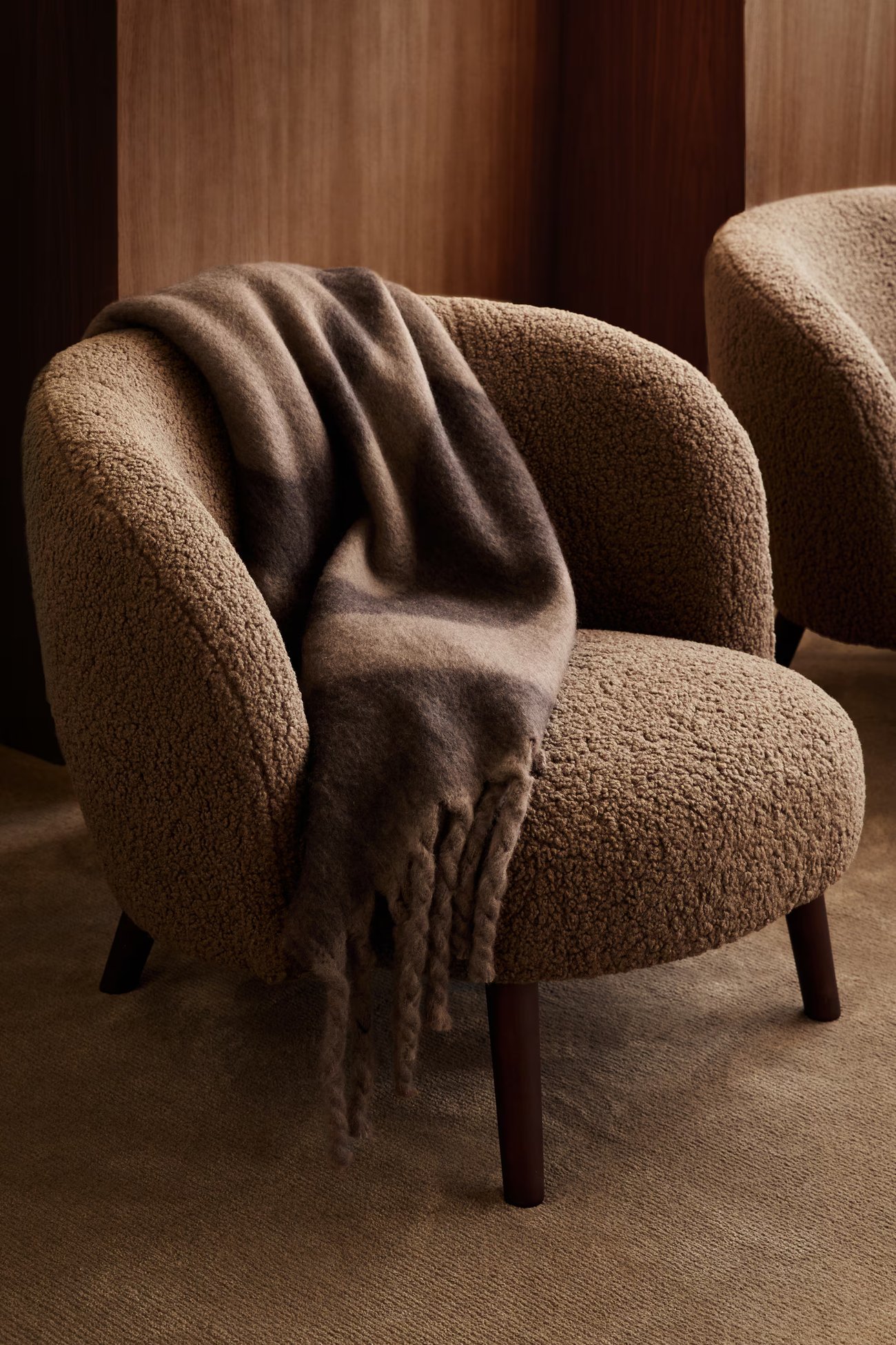 Gemustertes Plaid aus Wollmix