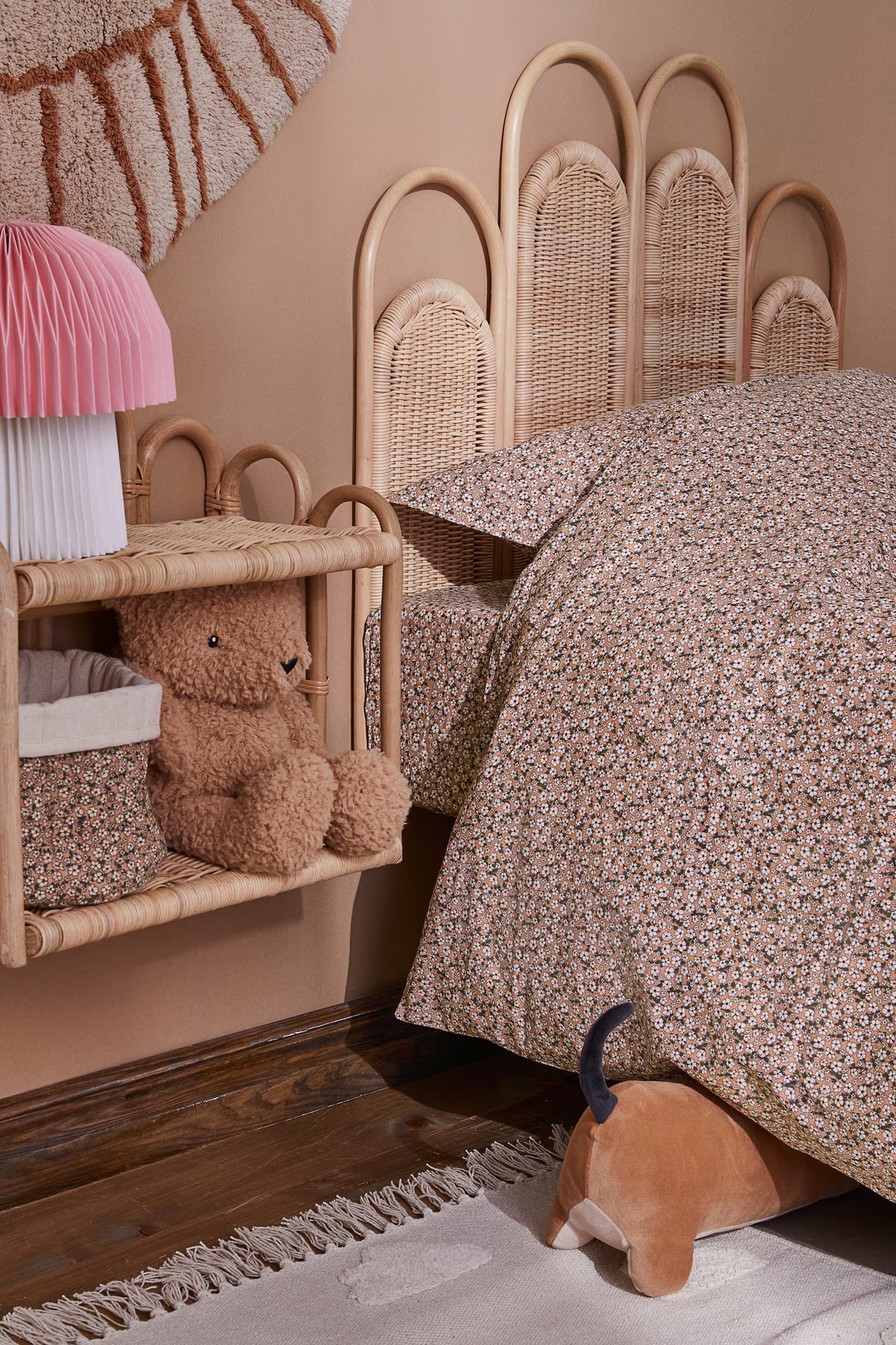 Geschwungenes Kopfteil aus Rattan - Beige - Kinder