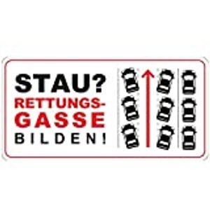 Stau - Rettungsgasse bilden! Aufkleber I Format 22 x 11 cm I für alle Fahrzeug-Typen, Anhänger Wohnw